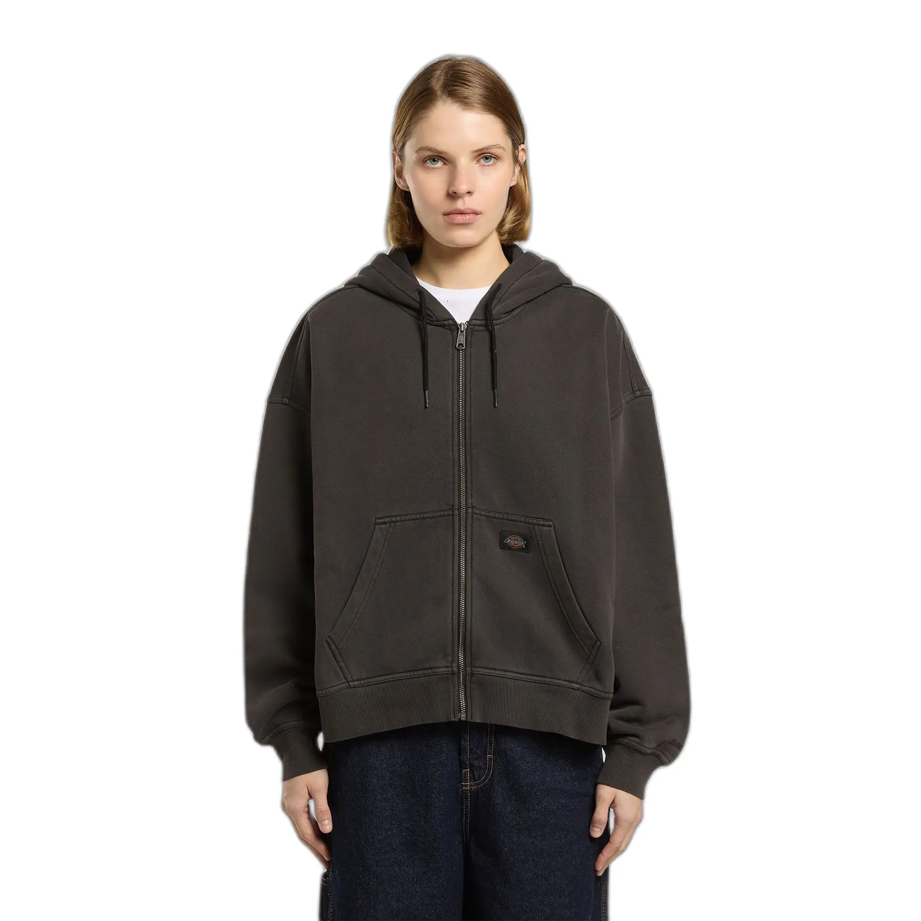 Felpa cropped con cappuccio e zip da donna Dickies Sutclife
