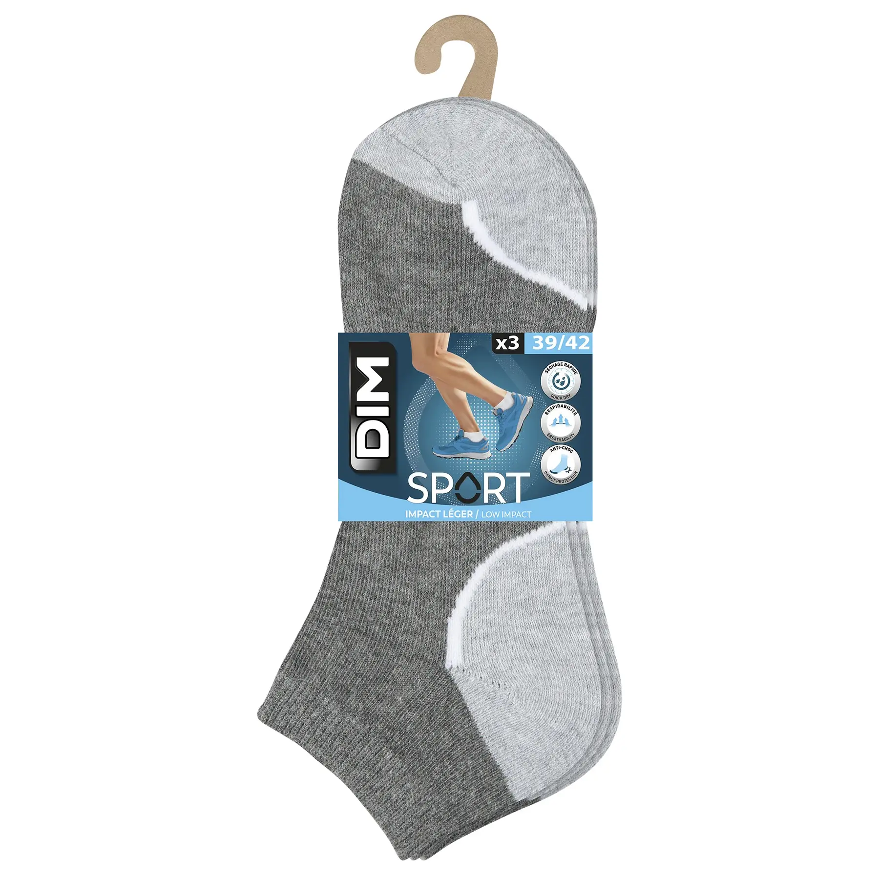 Set di 3 Paia di Calze DIM Impact Léger Sport