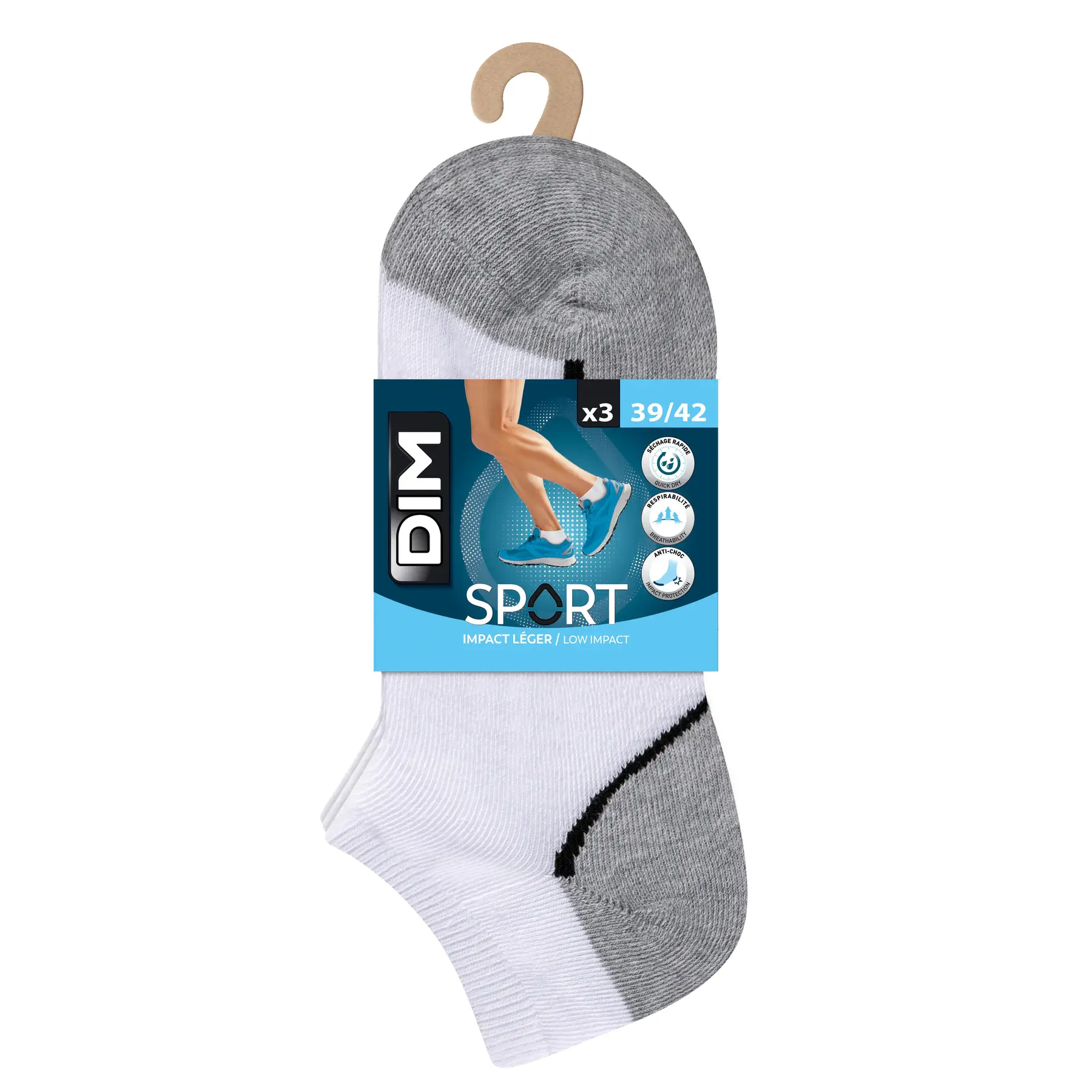 Set di 3 Paia di Calze DIM Impact Léger Sport