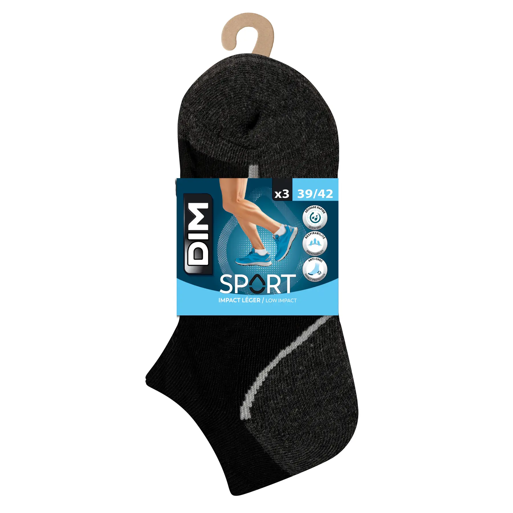 Set di 3 Paia di Calze DIM Impact Léger Sport