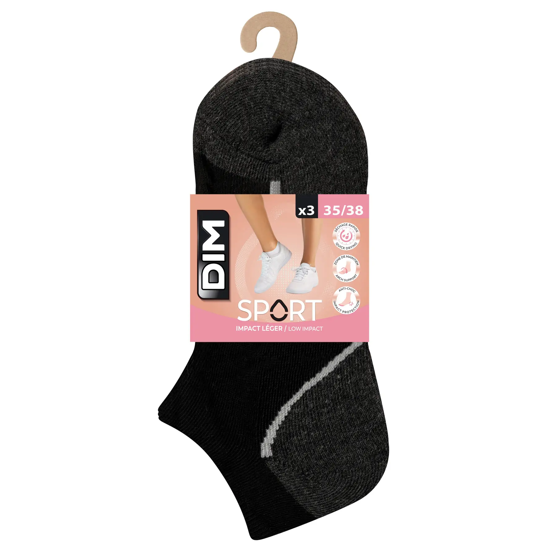 Set di 3 paia di calzini donna DIM Impact Léger Sport
