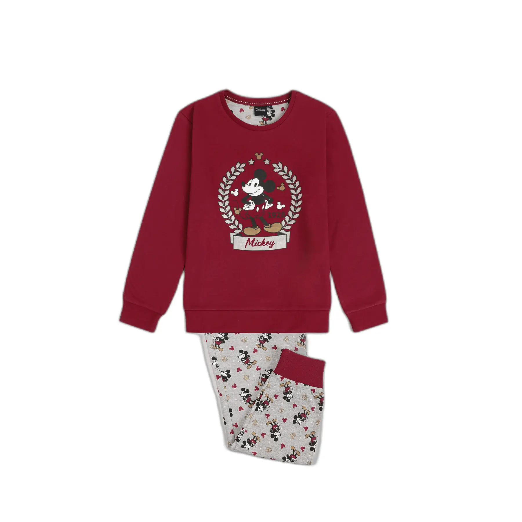 Langarm-Pyjama Mädchen Disney King Mickey