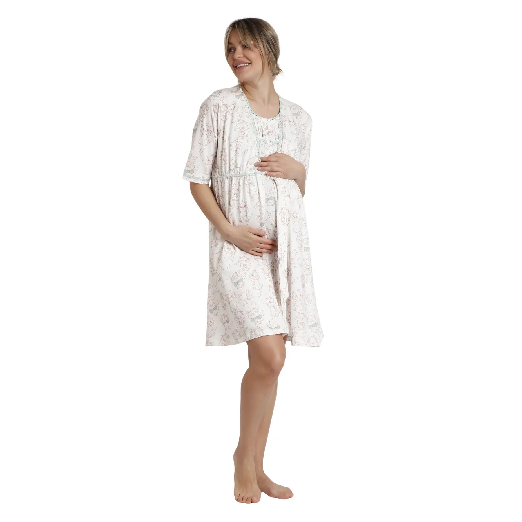 Damen Morgenmantel mit langen Ärmeln Disney Maternity Wonder Mum
