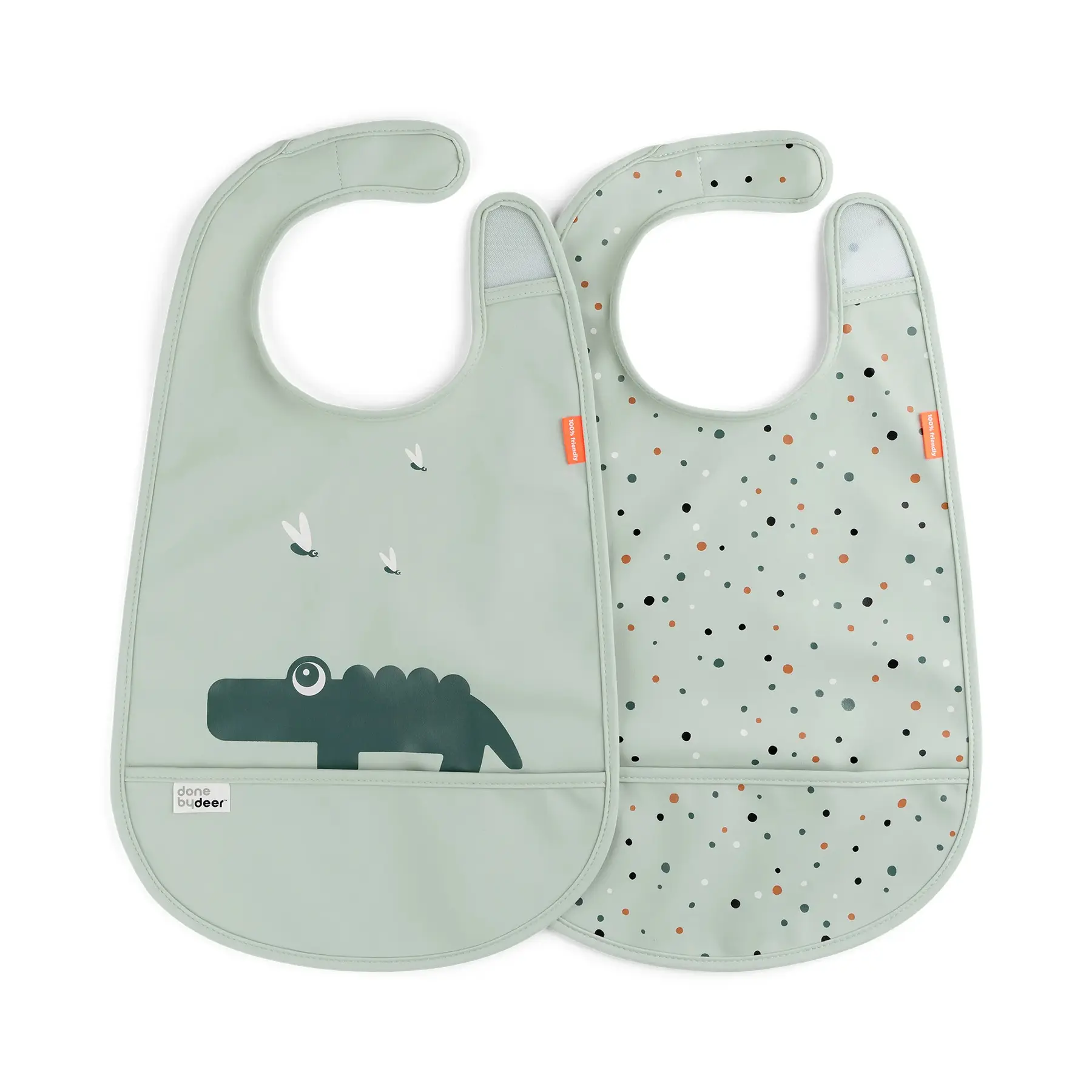 Bavaglino velcro neonato Done by Deer Croco (x2)