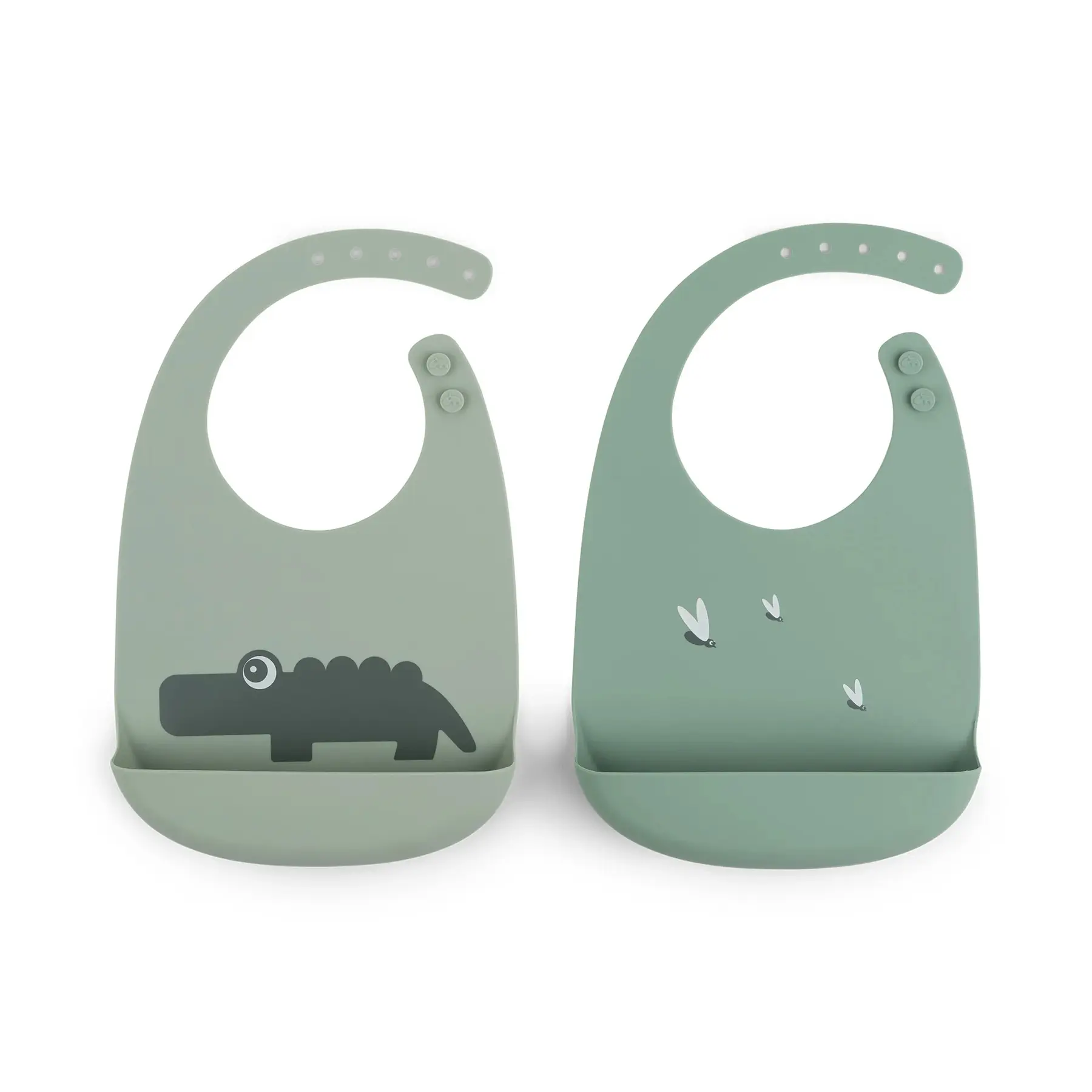 Bavaglino in silicone per neonato Done by Deer Croco (x2)