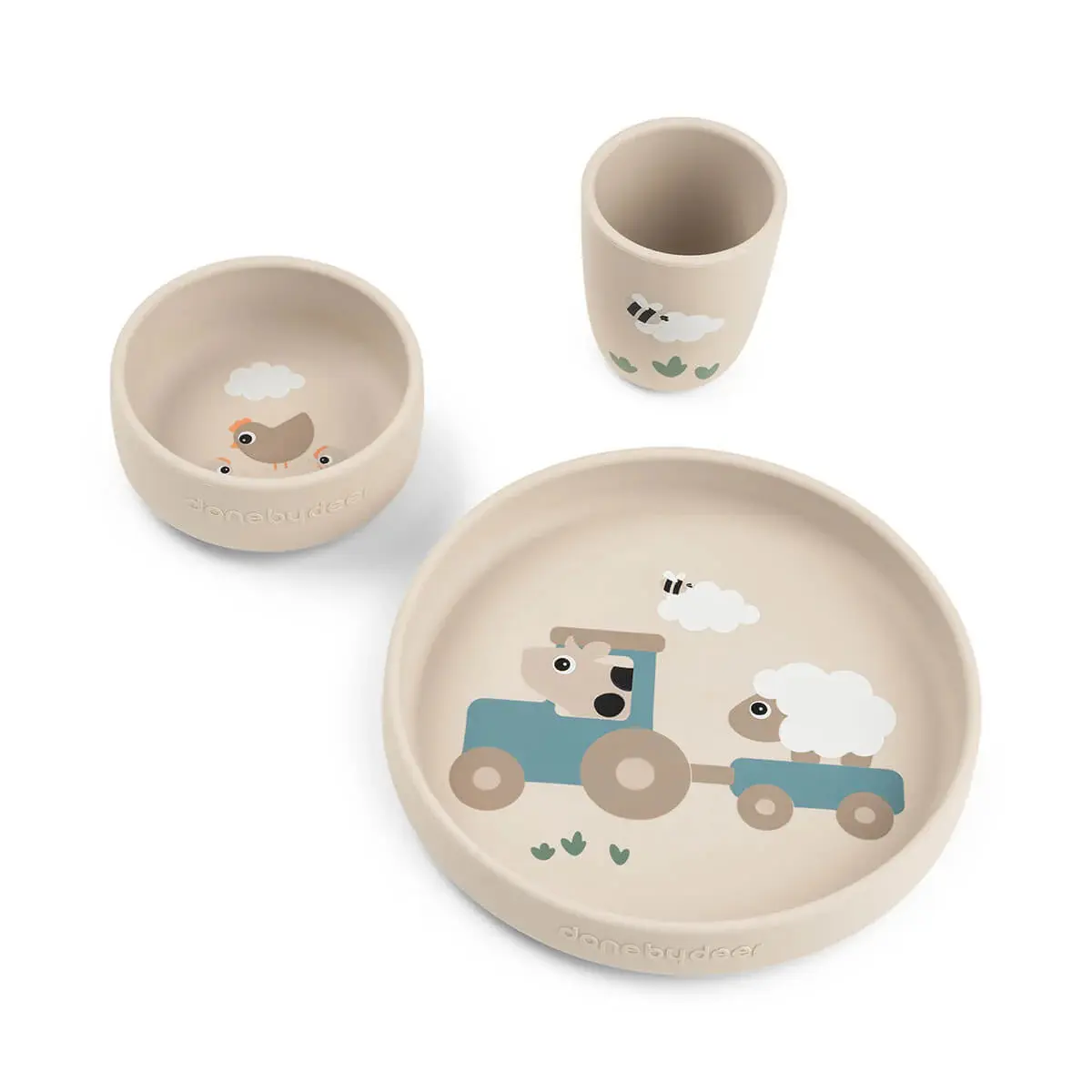 Set di stoviglie coffret pasto bebé Done by Deer Tiny farm