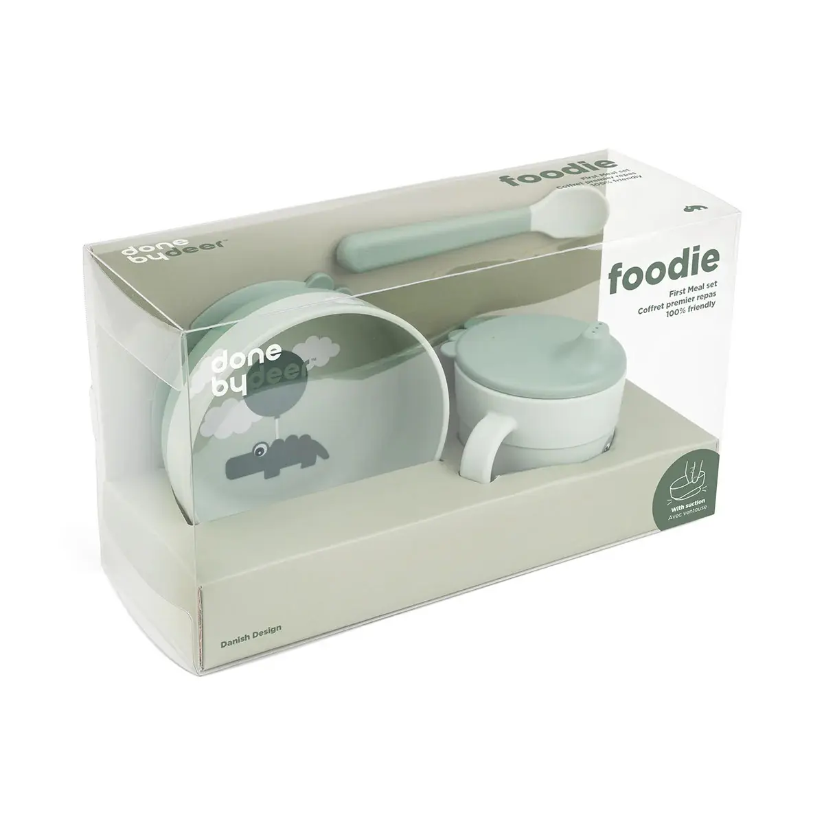 Set di stoviglie primo pasto ventosa baby Done by Deer Happy clouds