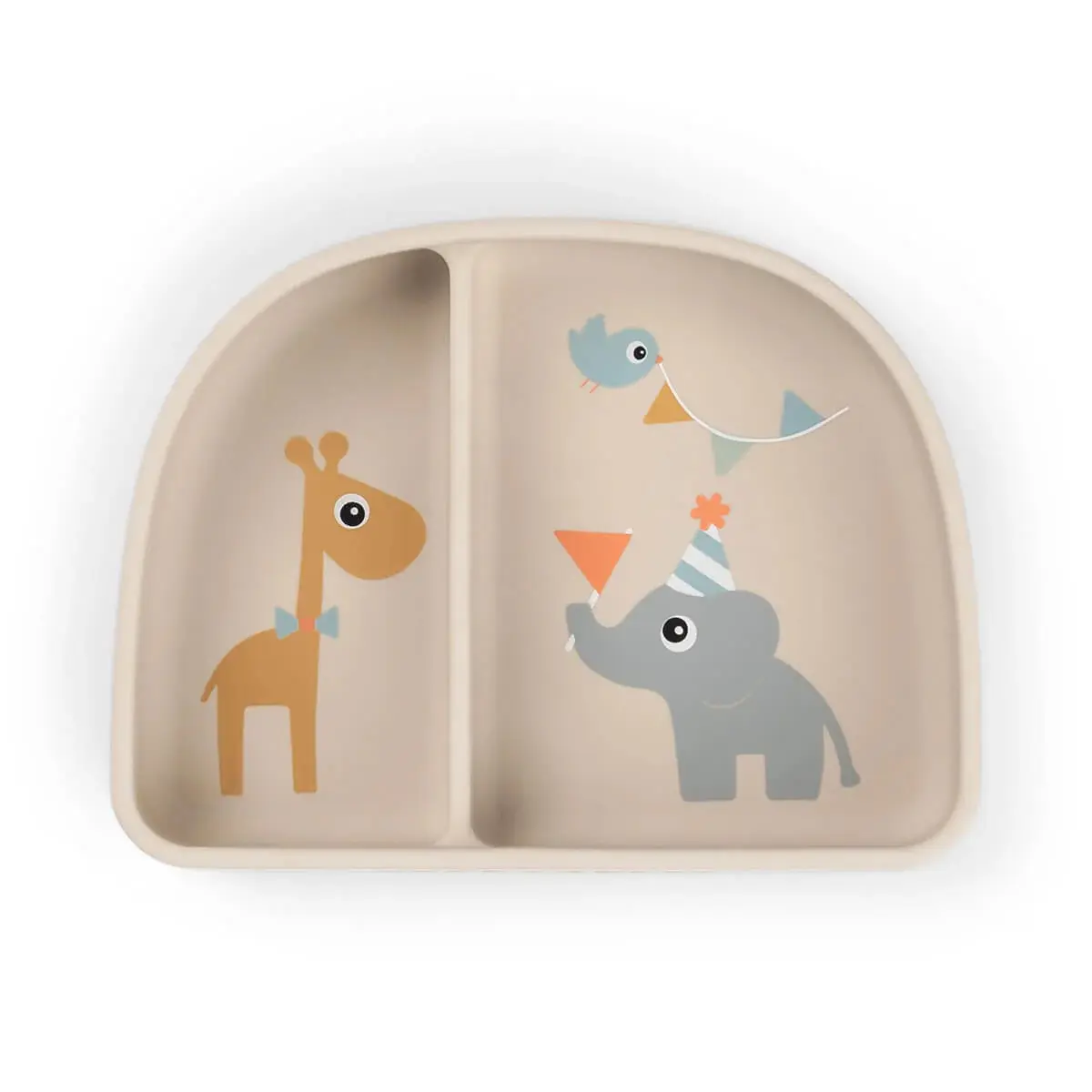 Done By Deer Beige Bol À Compartiments Stick&Stay Bébé Celebration