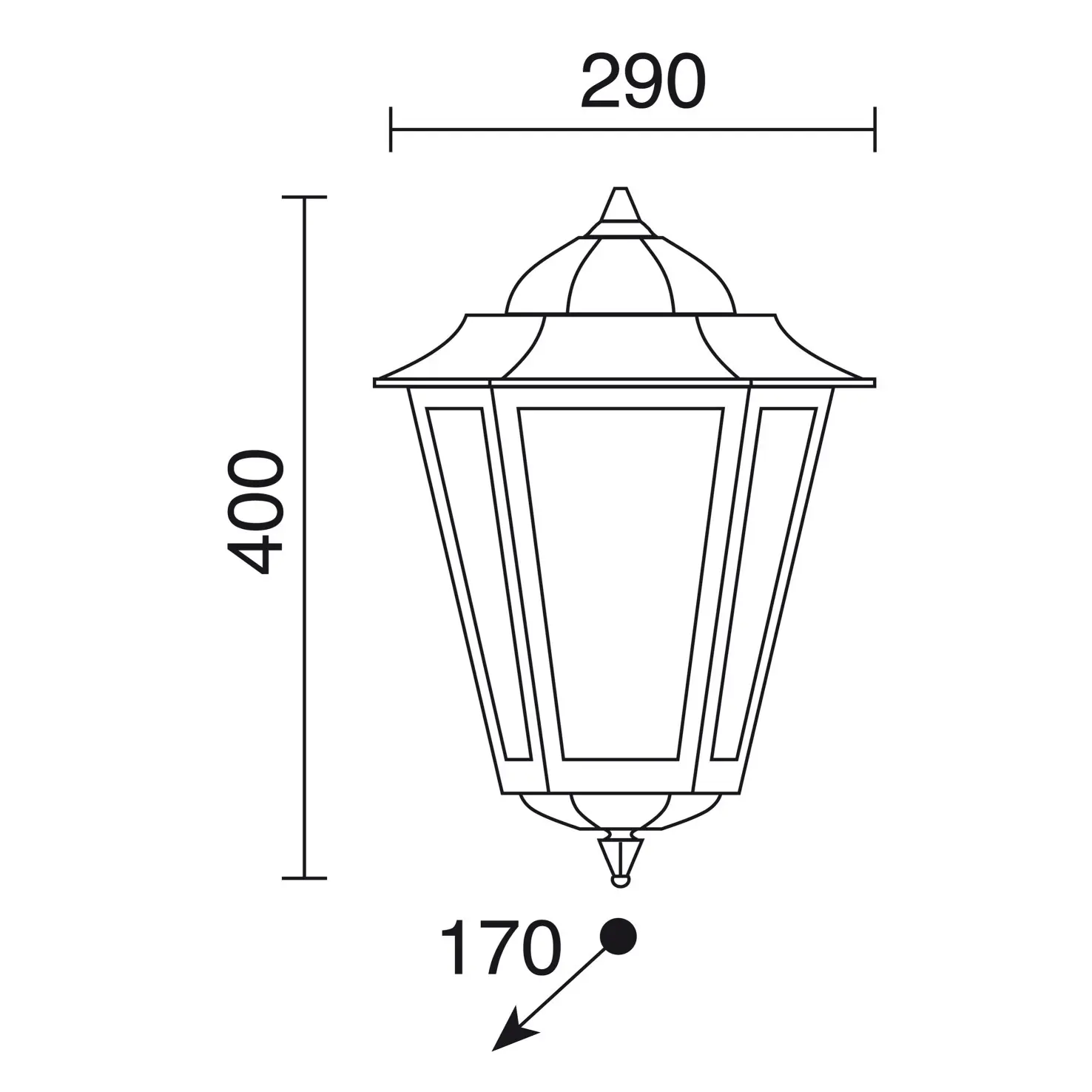 Klassische Wandhalterung für mittlere Fassung Dopo lighting Elite 6 IP44