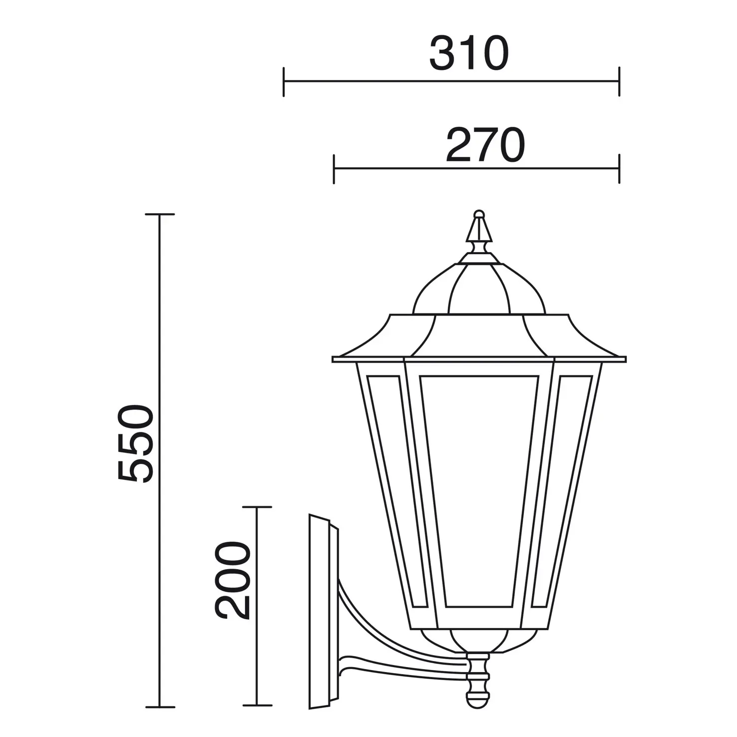 Klassischer Wandhalter Dopo lighting Elite 6 IP44 E27