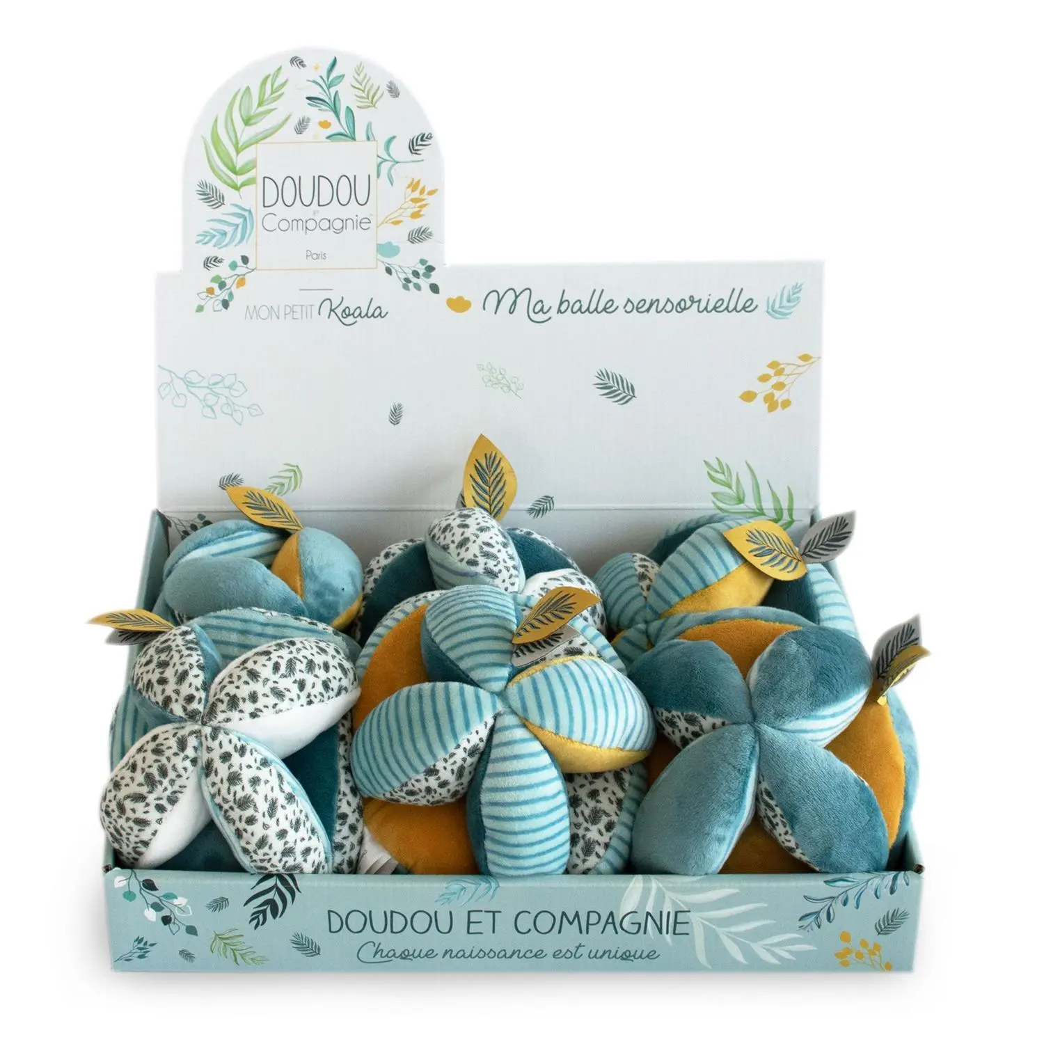 Jeux d'éveil balles sensorielles avec hochet Doudou & compagnie Yoca Le Koala (x6) Jeux d'éveil balles sensorielles avec hochet Doudou & compagnie Yoca Le Koala (x6)