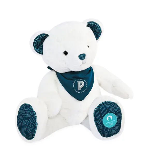 Peluche ours avec bandana Paris 2024 Premium 37 cm