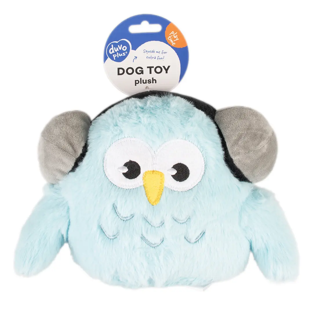 Gufo peluche per cani dj Duvoplus