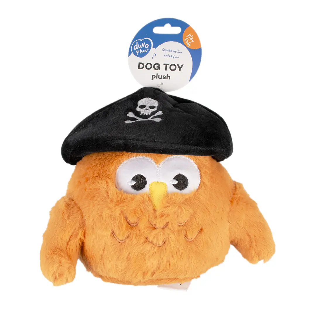 Peluche gufo pirata per cani Duvoplus