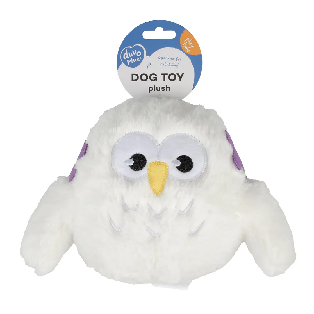 Gufo fiorito peluche per cani Duvoplus