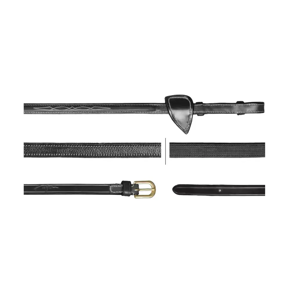 Dyon Schwarz Zügel Für Pferd Dy'on Hunter 1/2"