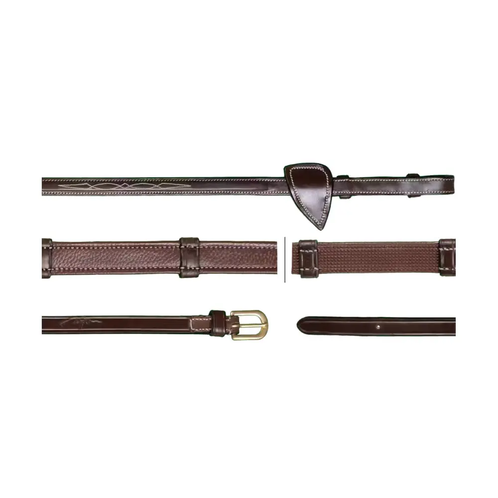 Zügel für Pferde mit Leder-Schlaufen Dy'on Hunter 5/8"
