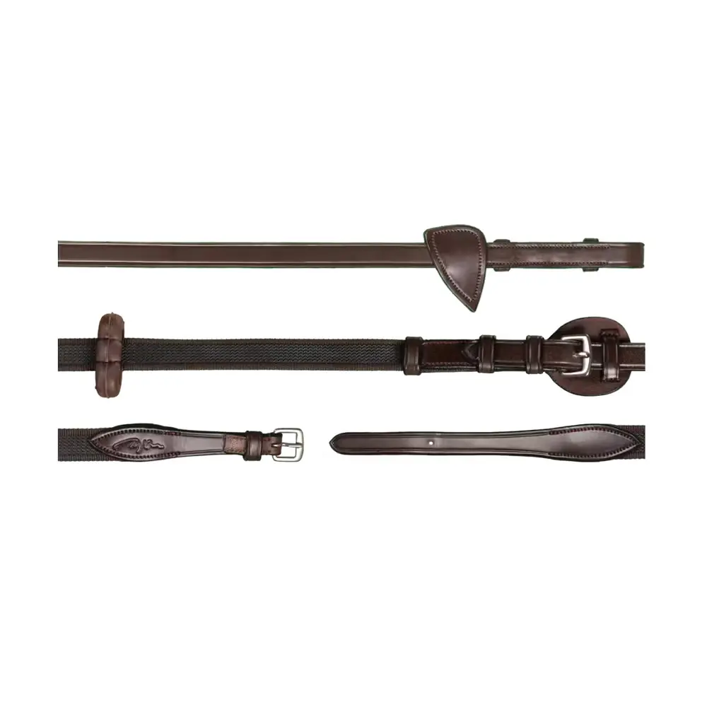 Adjustable leather reins for horses Dy'on New English Collection 5/8"