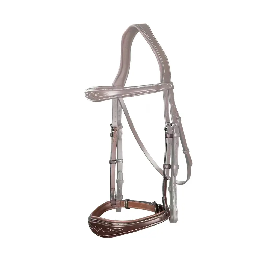 Meilleurs prix pour Muserolle cheval sans sous barbe anatomique cuir Dy'on