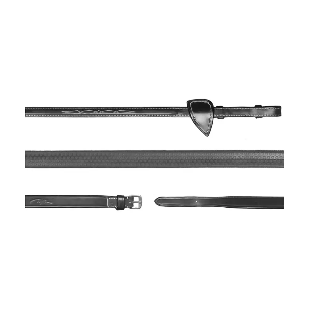 Dyon Schwarz Zügel Für Pferde Aus Gummi Dy'on Us Collection 5/8"