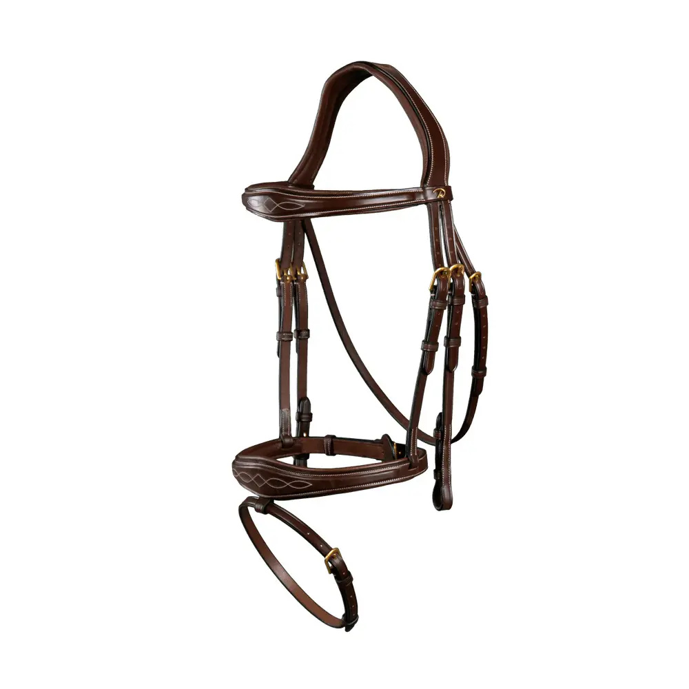 Briglia da equitazione combinata all'inglese con nasello anatomico Dy'on