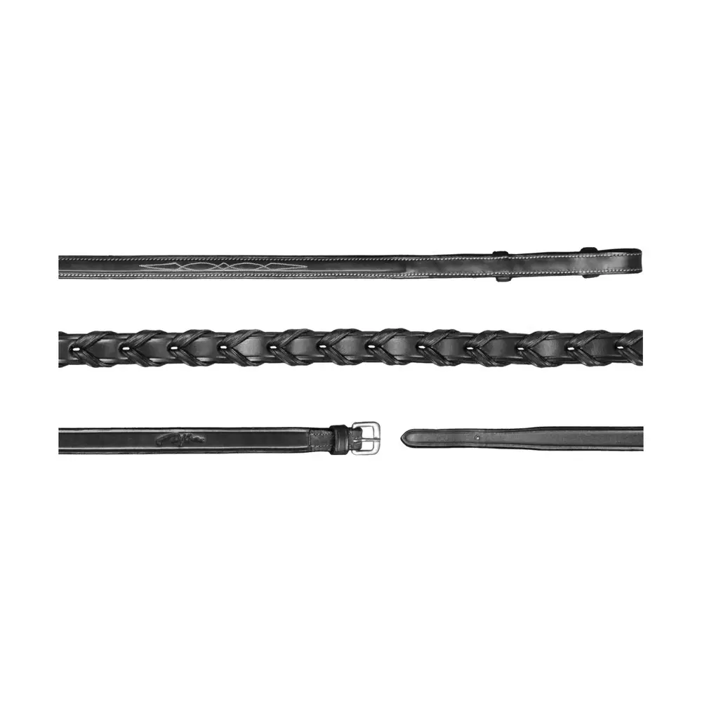 Braided leather horse reins Dy'on 1/2