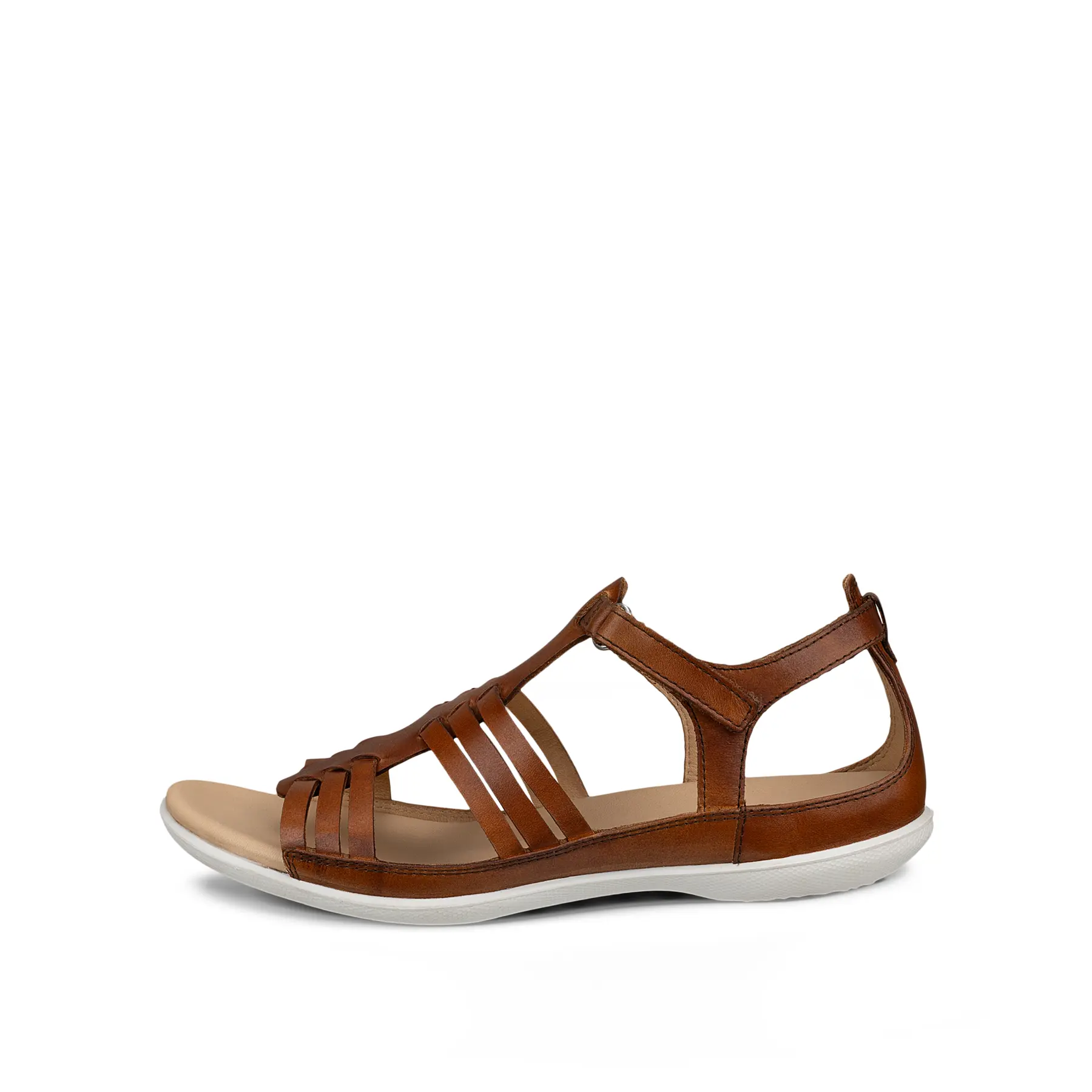 Lederflache Sandalen für Damen Ecco Flash
