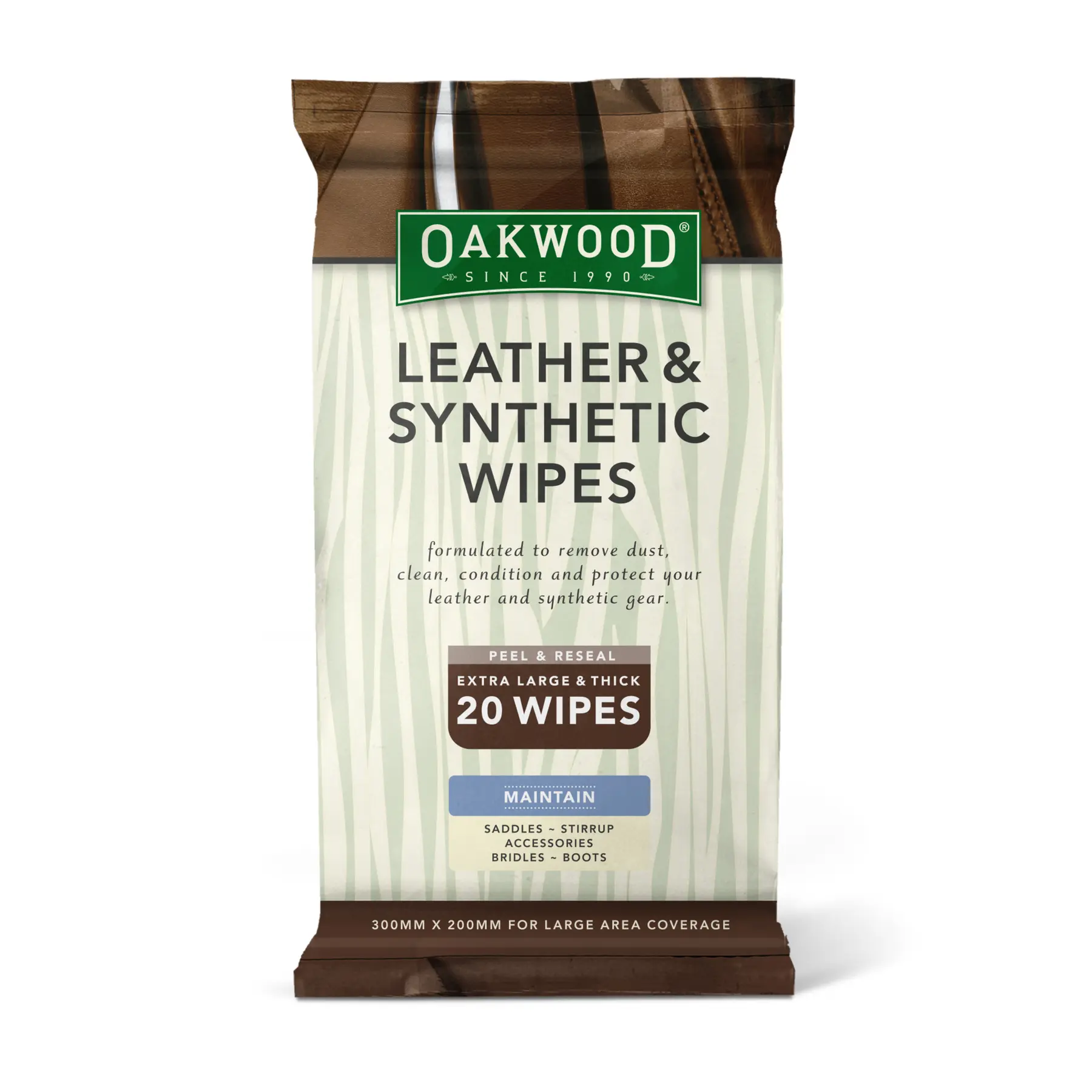 Lingettes nettoyantes cuir et synthétique Edix Saddles Oakwood