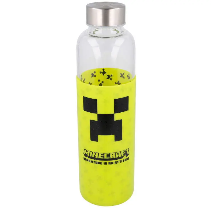 Glasflasche mit Silikondeckel Educa Borras Minecraft