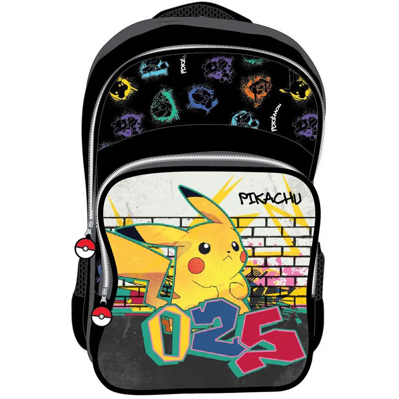 Educa Borras Unisex Black Adaptable Backpack Pokémon Picachu