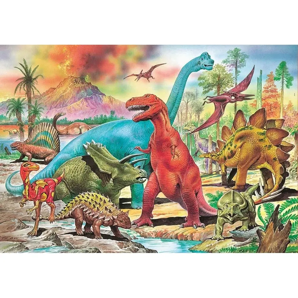 Educa Borras - Dinosaurios, Puzzle Infantil de 100 Piezas, A Partir de 6 Años, Dimensiones 40 X 28 Cm