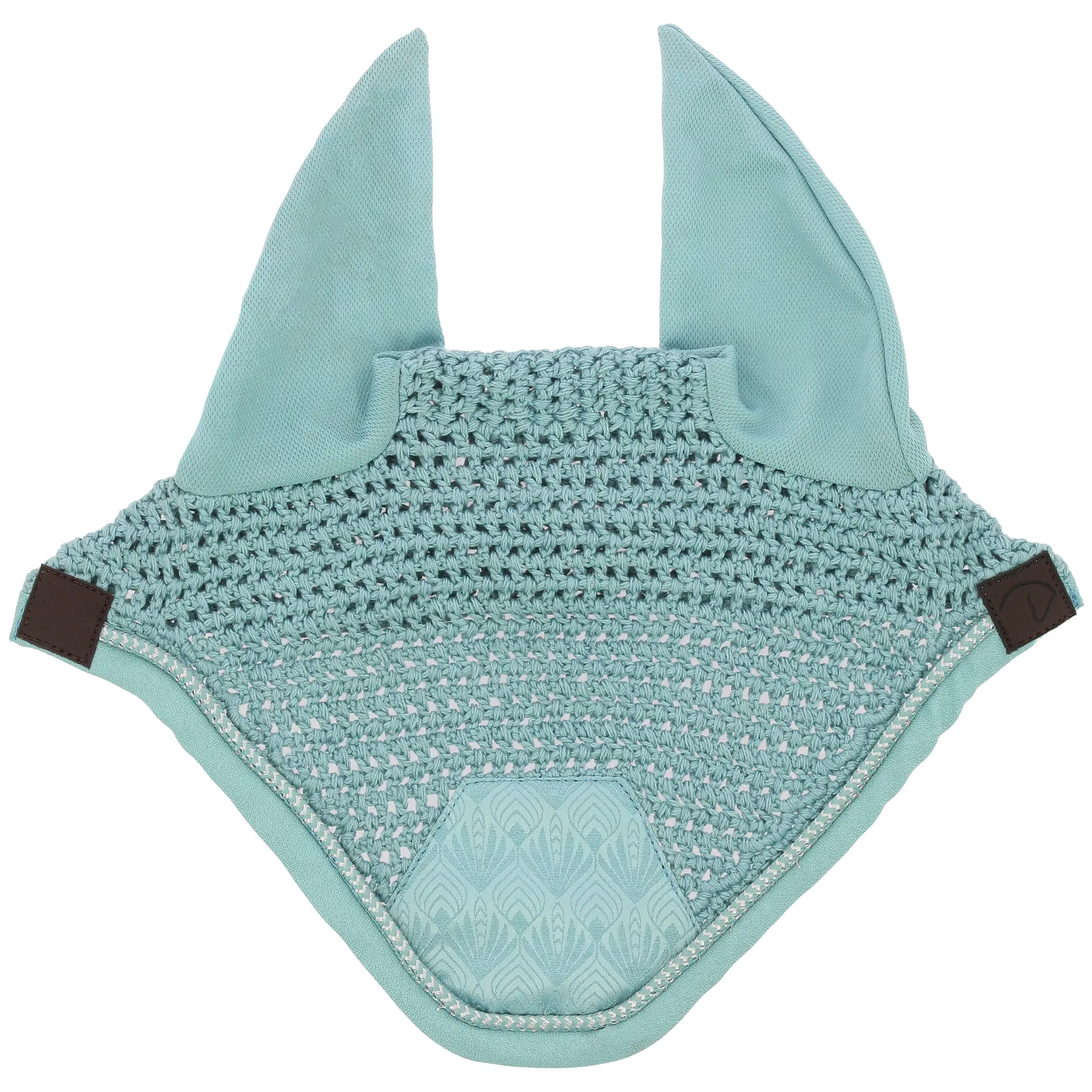 Equithème Bleu Bonnet Anti-Mouches Pour Cheval Brocart