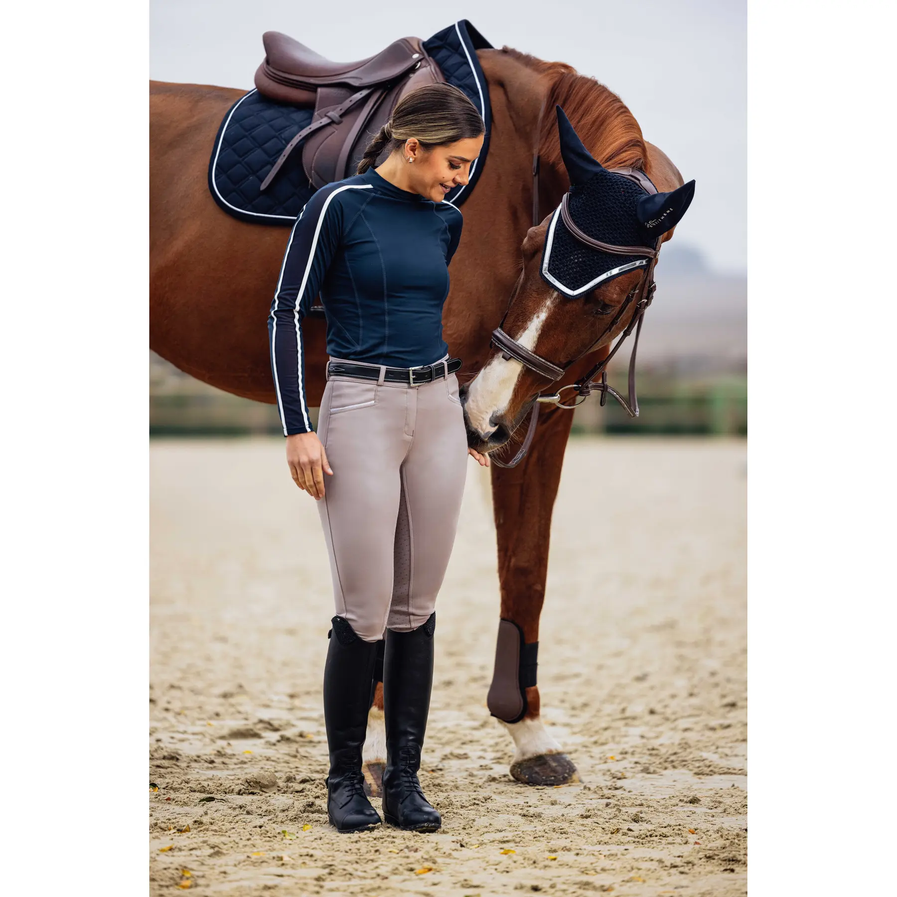 Pantaloni da equitazione full grip da donna Equithème Claudine