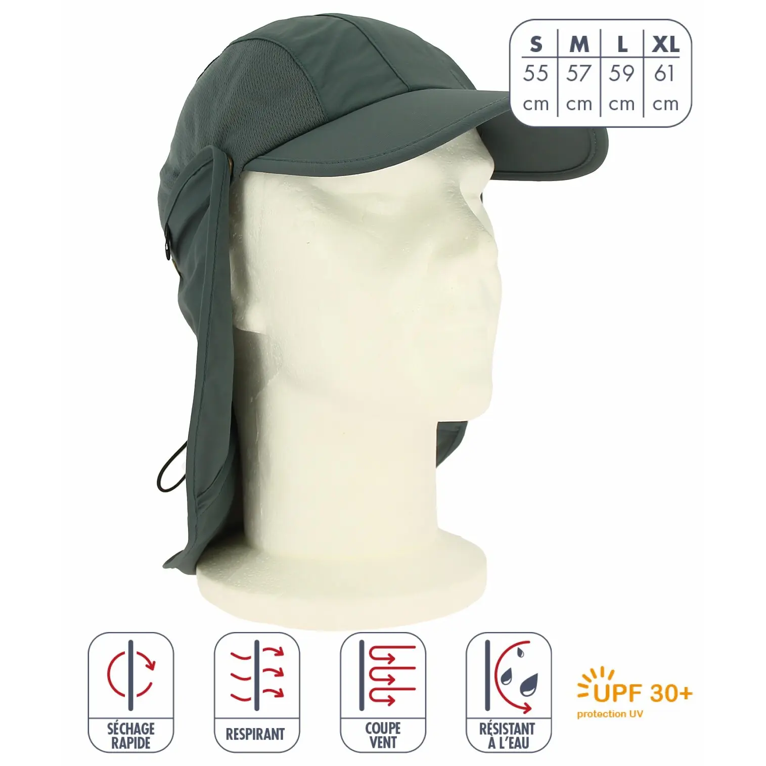 Cappellino con protezione UV con visiera Élémenterre Albatros