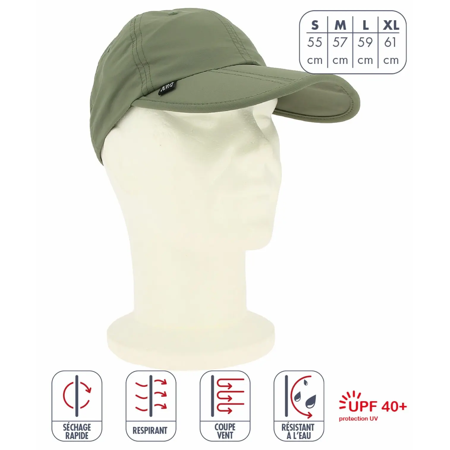 Cappellino con protezione UV con visiera Élémenterre Ibis