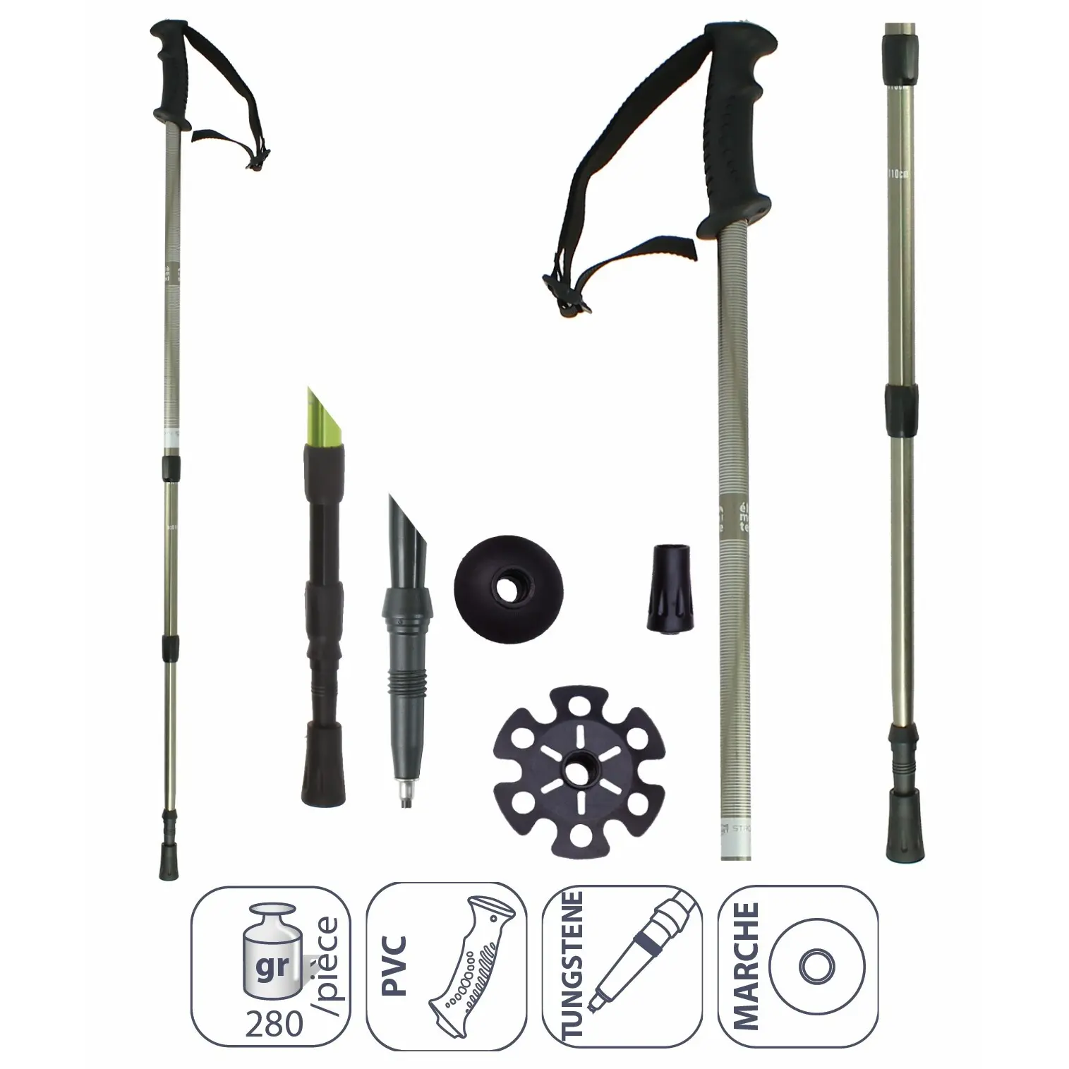 Bastoncini da trekking in alluminio Élémenterre Strollers