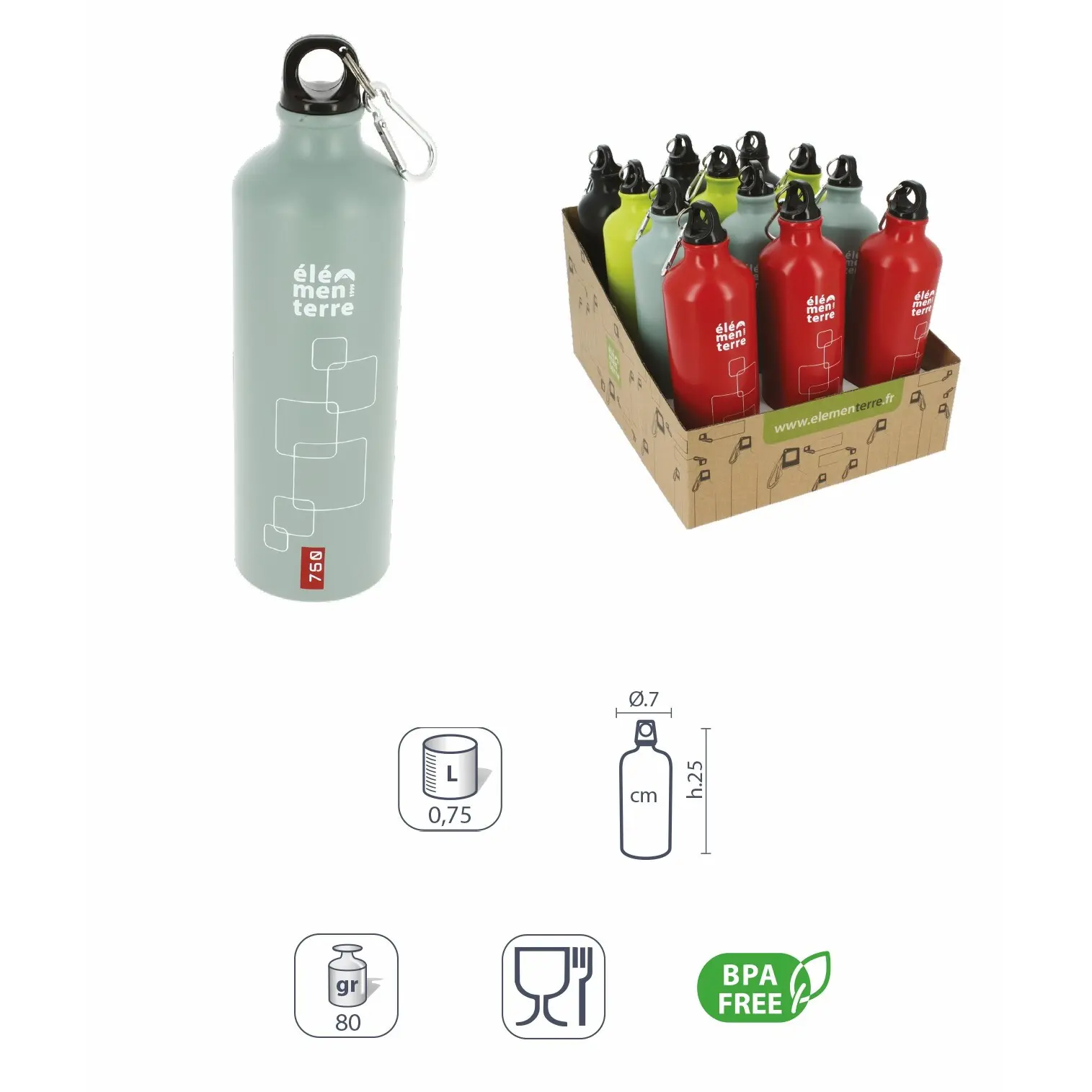 Aluminium Drinkfles Élémenterre Pear