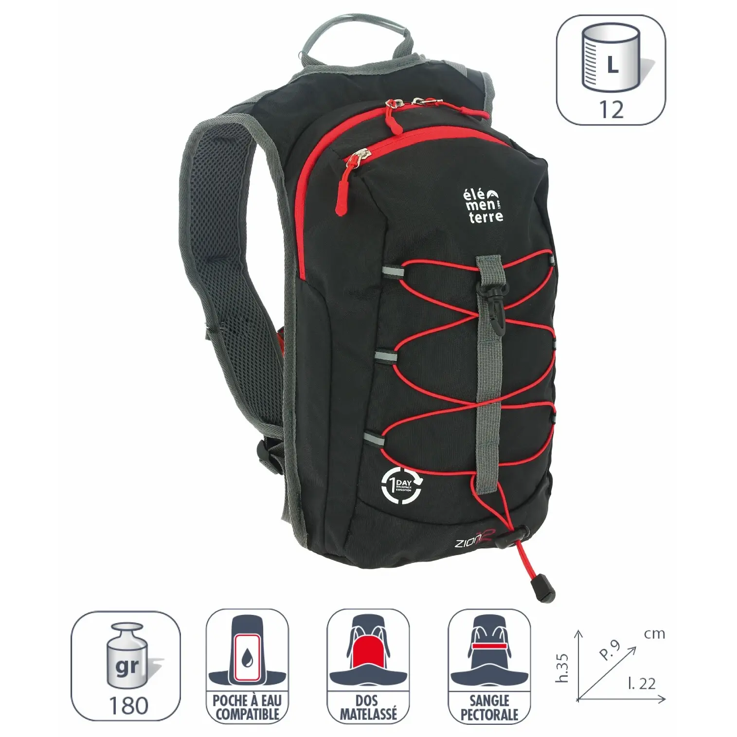 elementerre zion 12 l rugzak