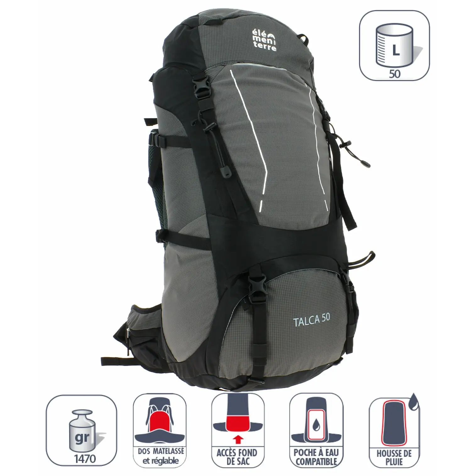 Elementerre talca 50 l backpack