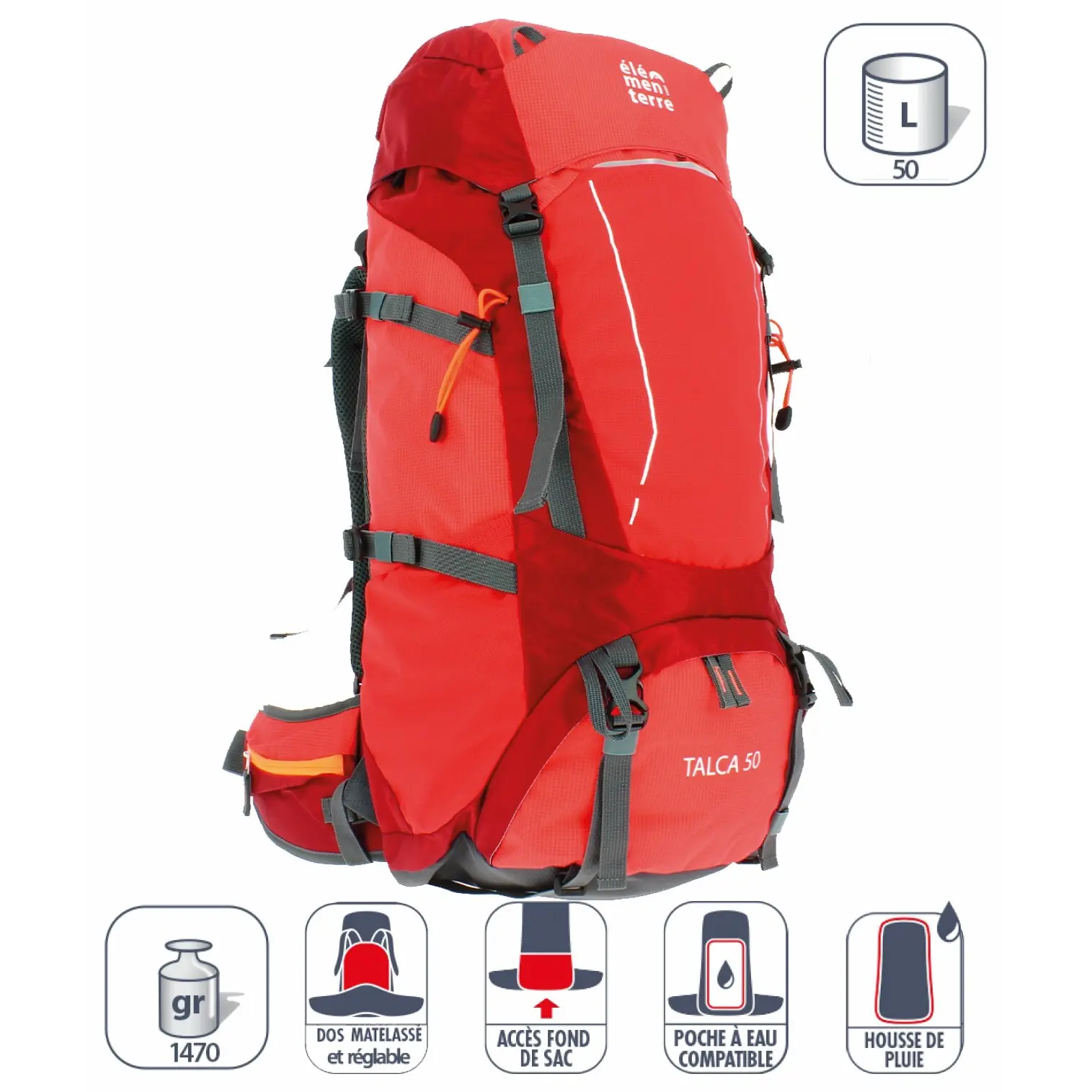 Elementerre talca 50 l rugzak