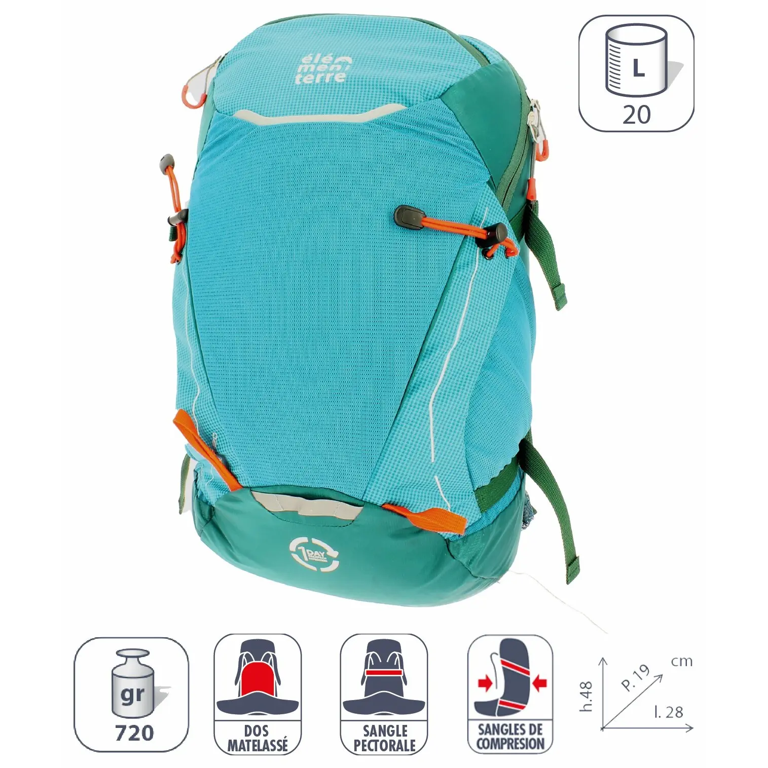 Zaino Elementerre talca 20 l