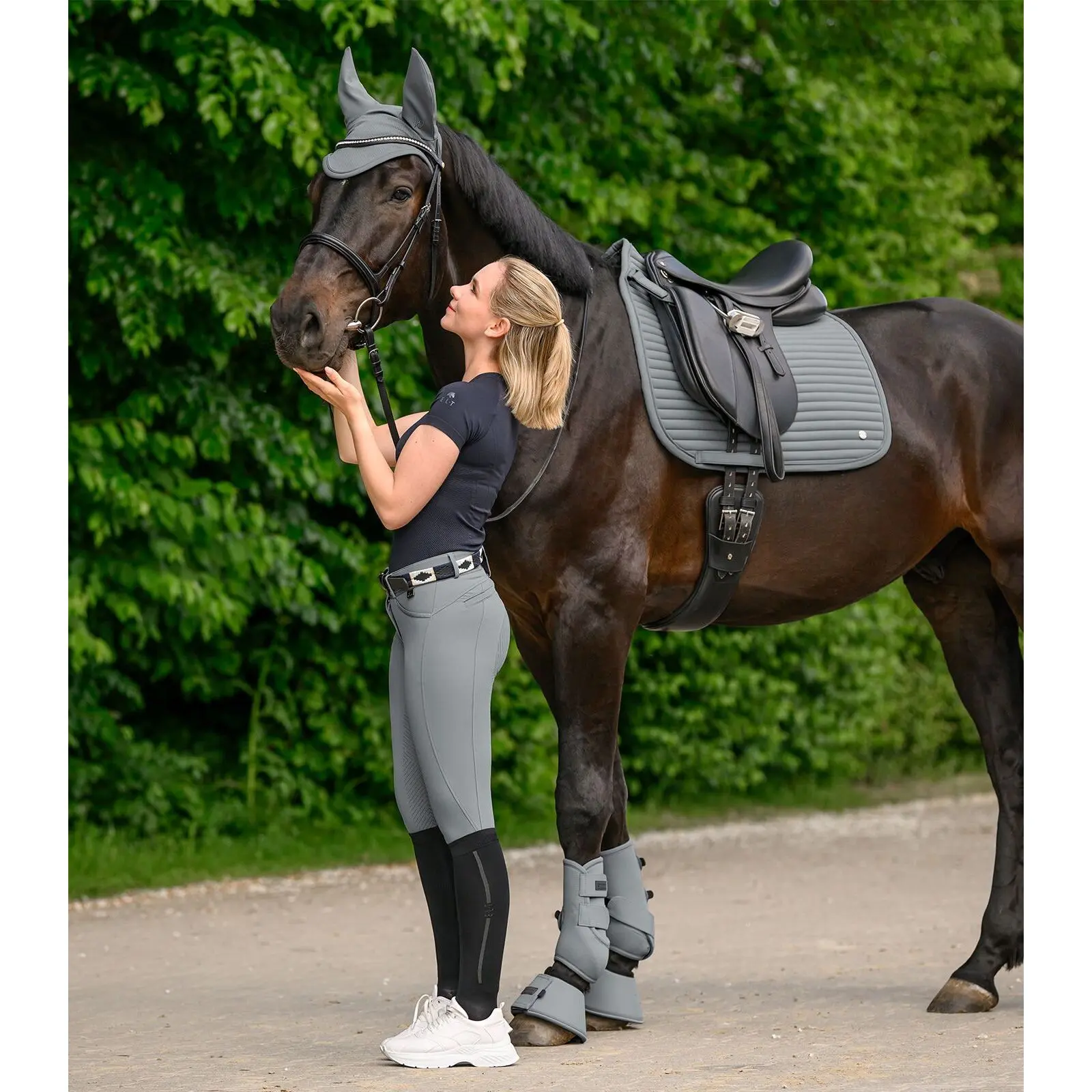 Pantaloni da equitazione full grip per bambina ELT Comfort Ride