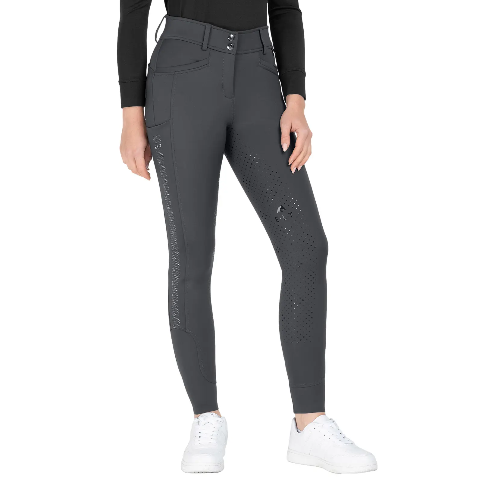 Pantaloni equitazione full grip riflettenti donna ELT