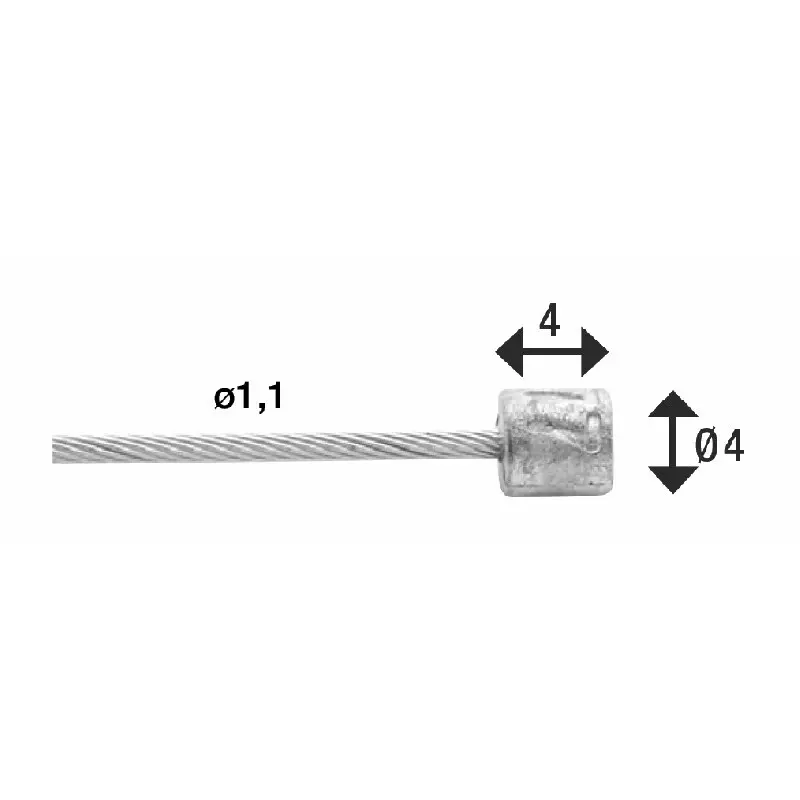 Übertragungskabel 1x19 Edelstahldrähte ø1,1mm mit N-Kopf ø4x4 Elvedes