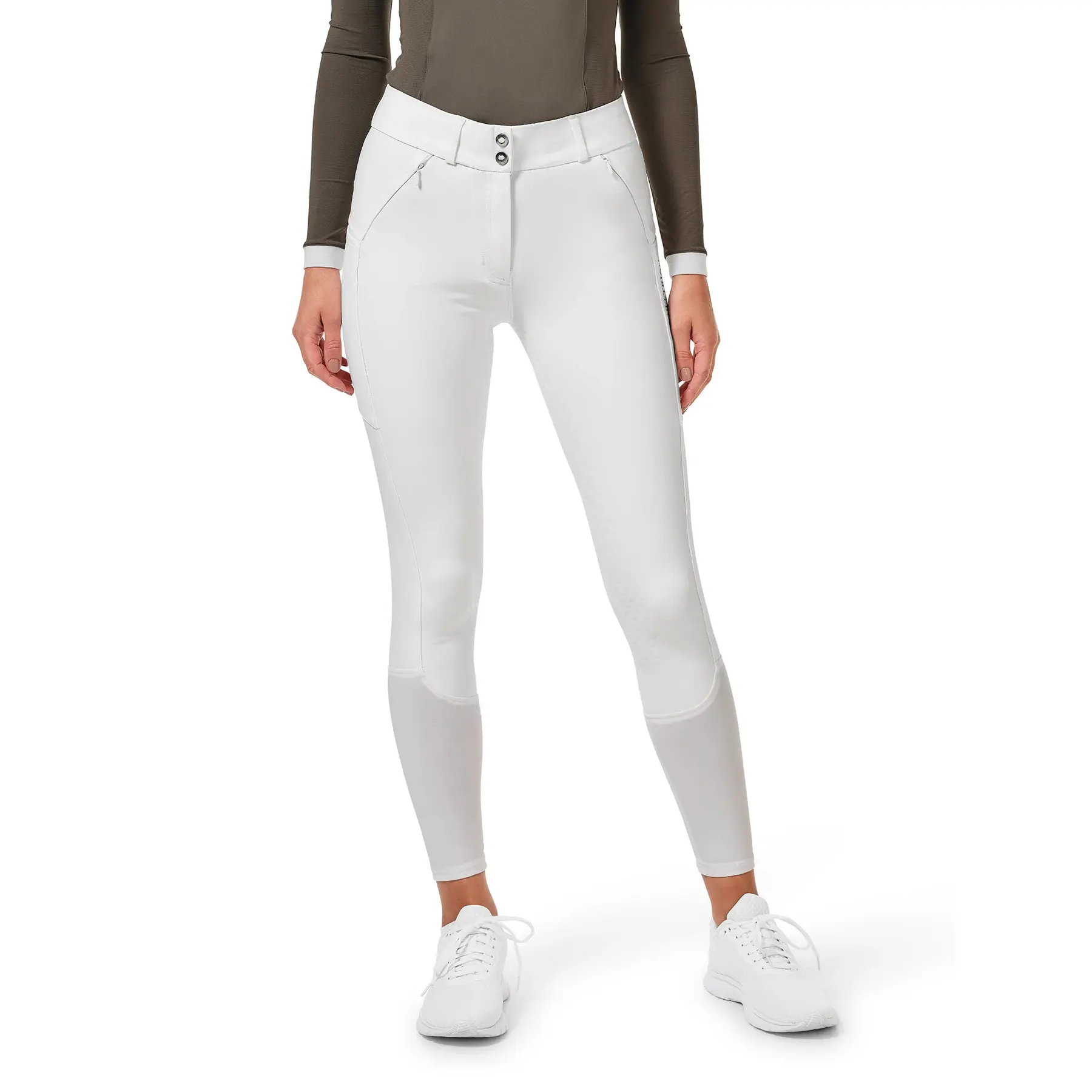Pantaloni da equitazione da donna con grip al ginocchio Equestrian Stockholm Jump Elite