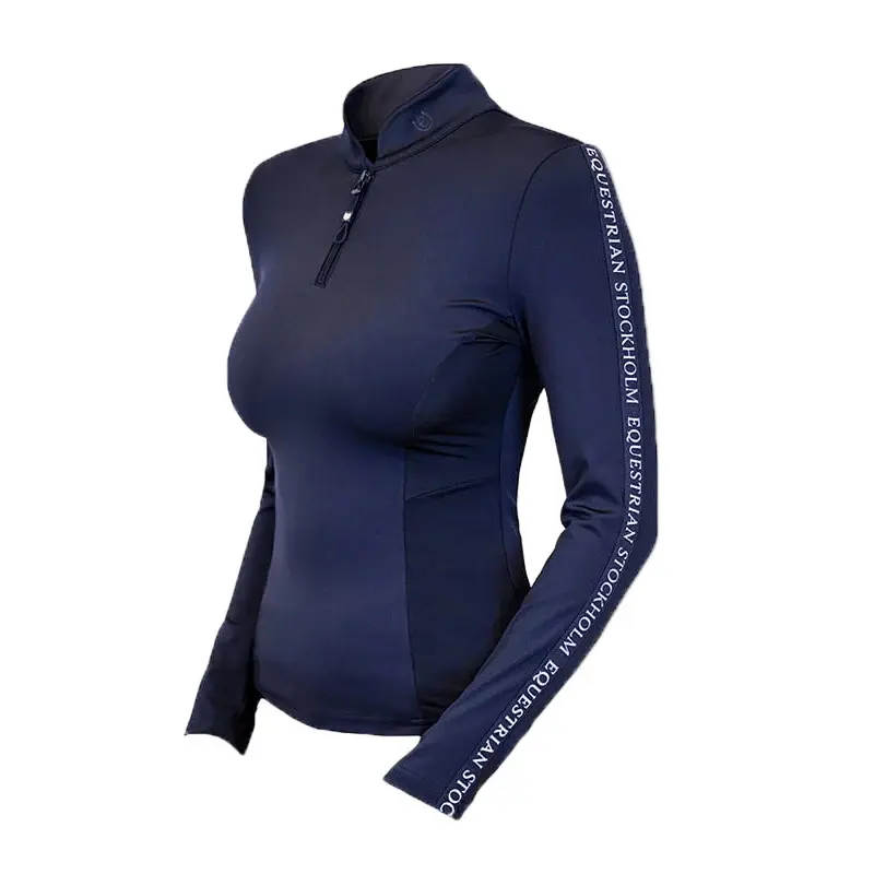 Maglia da equitazione a maniche lunghe con zip 1/4 donna Equestrian Stockholm Modern Tech