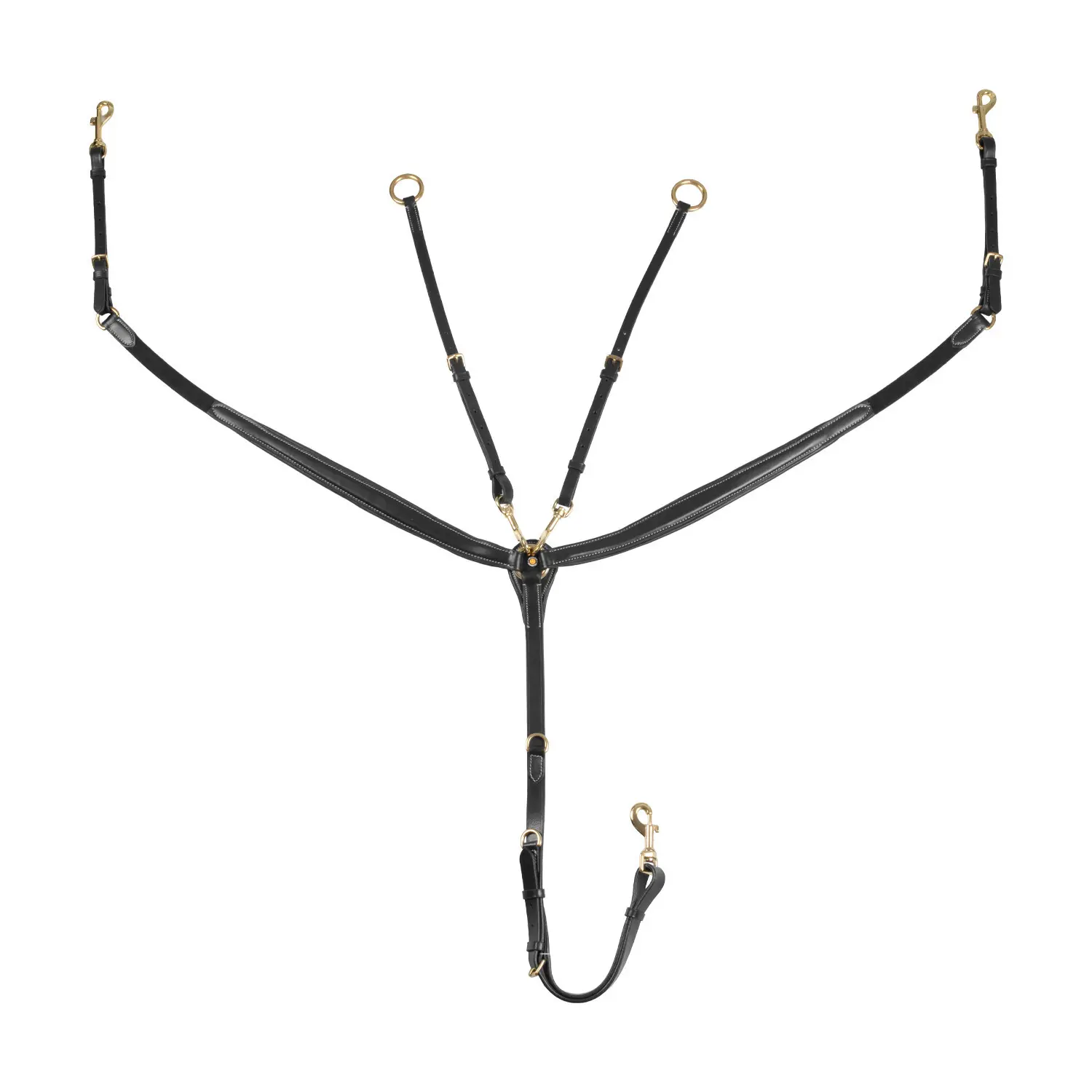 Leather hunting collar for horse with steel buckles Equestro New