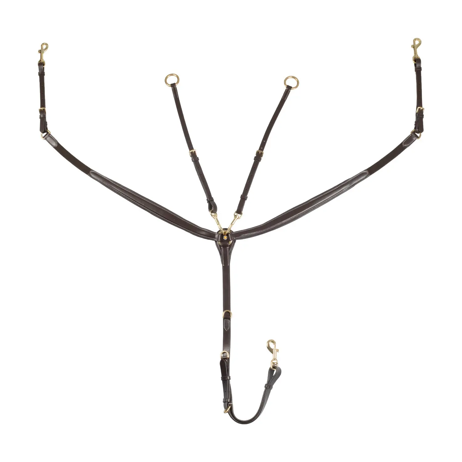 Leather hunting collar for horse with steel buckles Equestro New