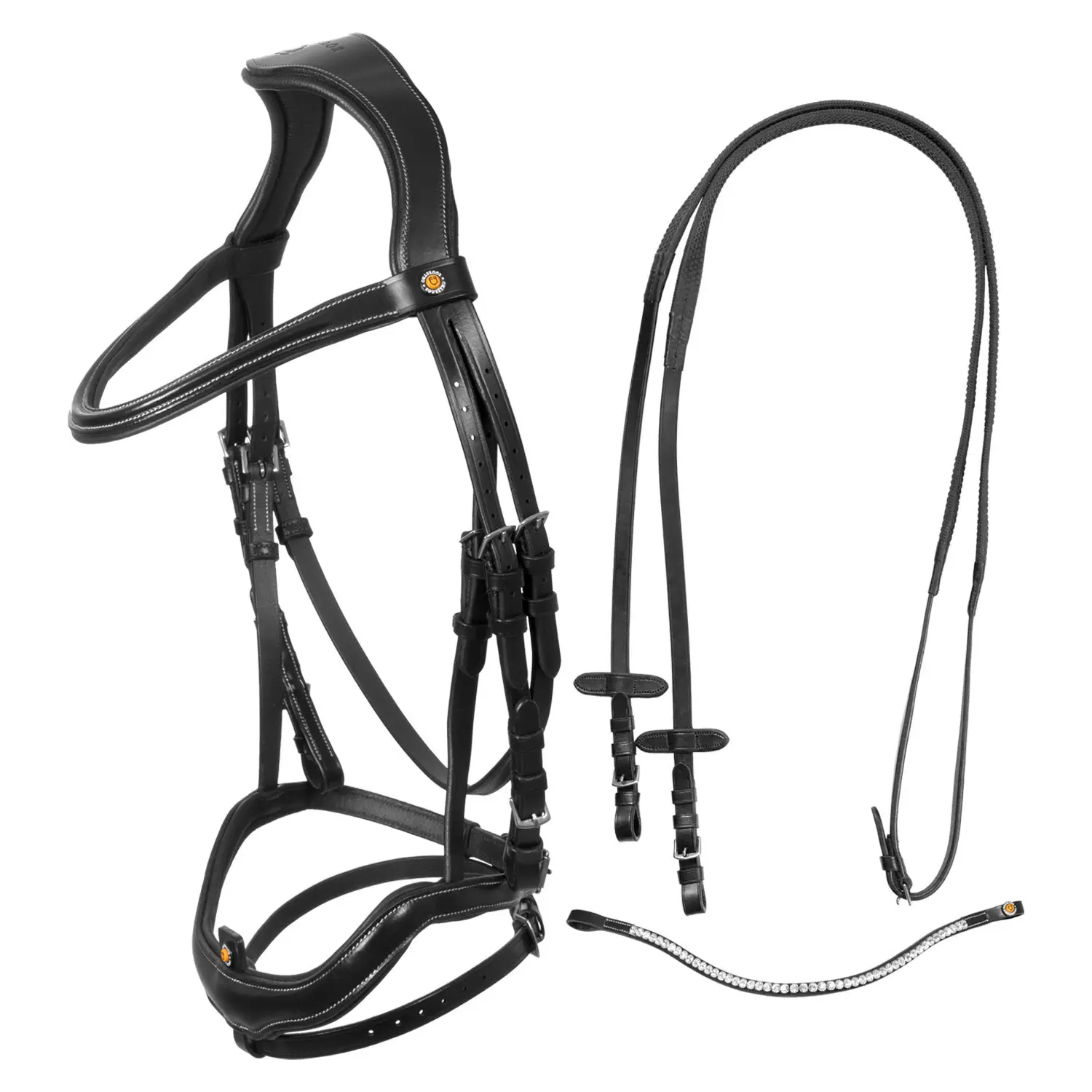 Bridon équitation anatomique avec muserolle courbée Equestro