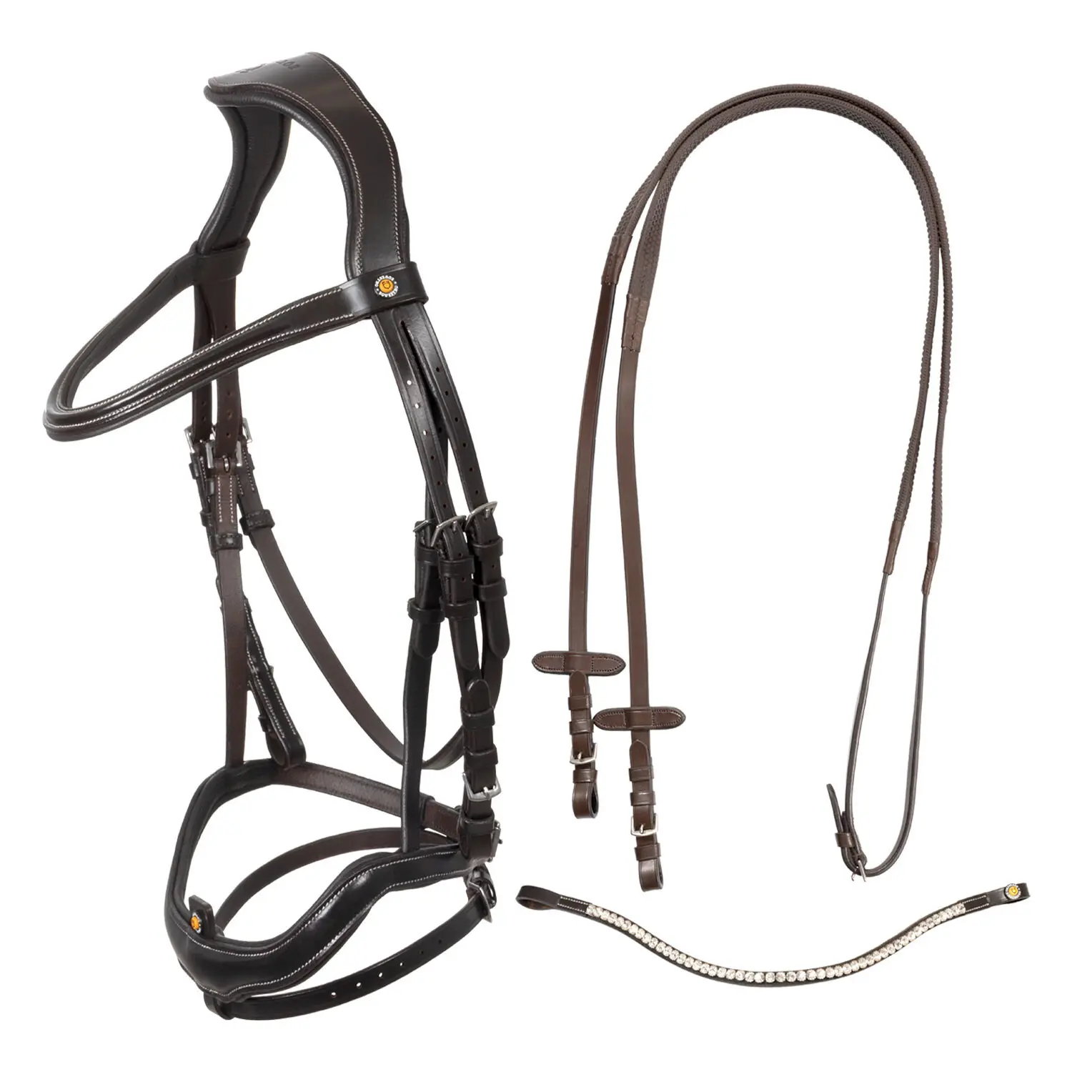 Anatomical riding bridle with curved noseband Equestro